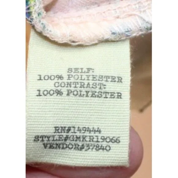 BKE NWT Womens Medium Top Floral Sheer Peach Balloon Sleeve Ruffles Cottage Core - Picture 8 of 10